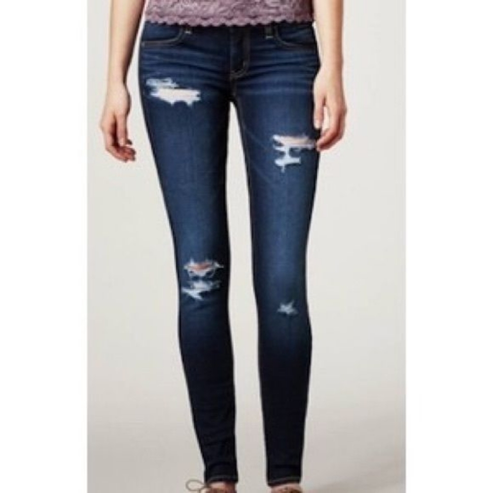 American Eagle Outfitters Womens Jeggings Blue Dis